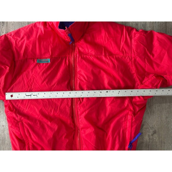 Vintage 90s Columbia Down Puffer Jacket Reversible Mens Large Red Blue - Picture 5 of 9